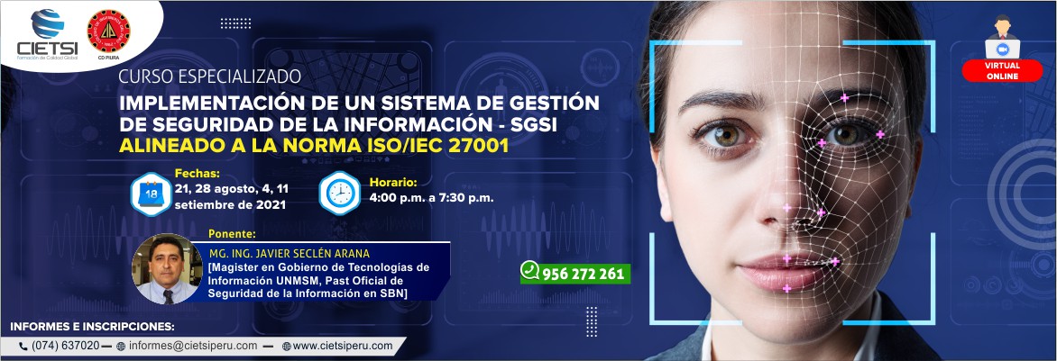 curso especializado implementaciOn de un sistema de gestiOn de seguridad de la informaciOn     sgsi alineado a la norma iso iec 27001